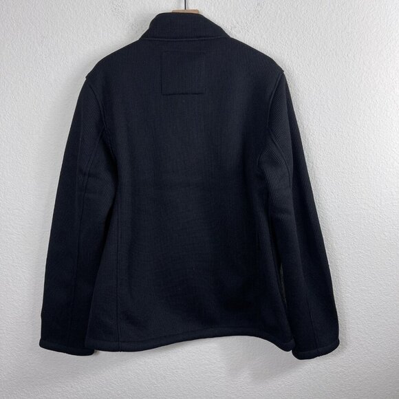 Gerry Men’s XL Black Fleece Waffle Knit Full Zip Jacket with Drawstring Hem - Picture 8 of 12